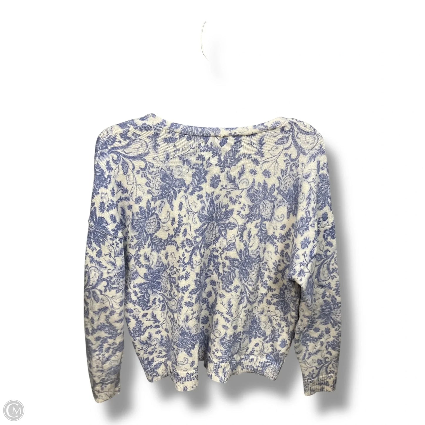 Sweater By Loft In Blue & White, Size: L