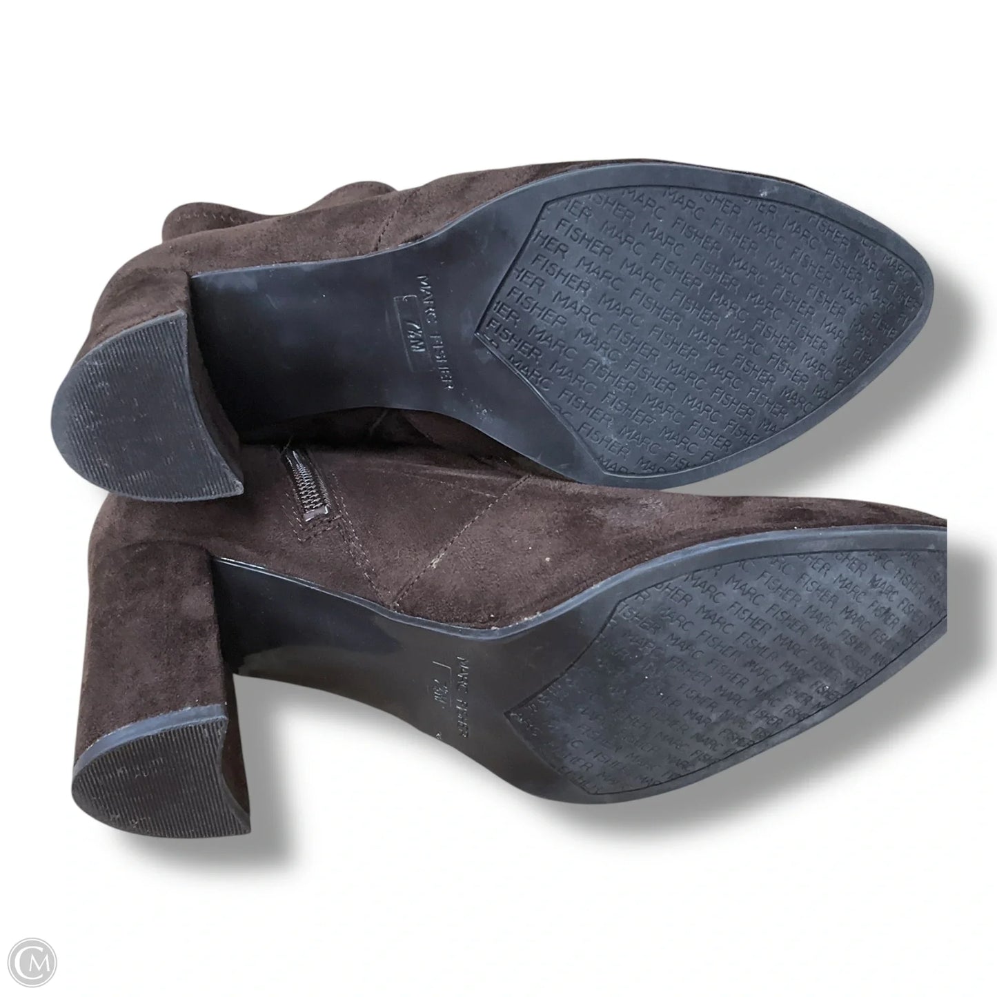 Boots Ankle Heels By Marc Fisher In Brown, Size: 7.5