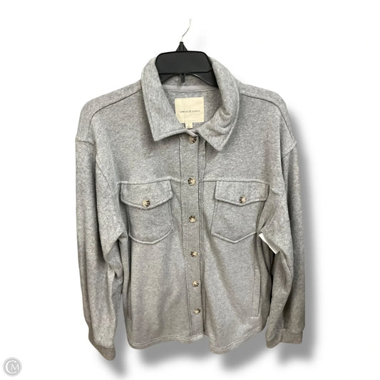 Jacket Shirt By Thread And Supply In Grey, Size: L