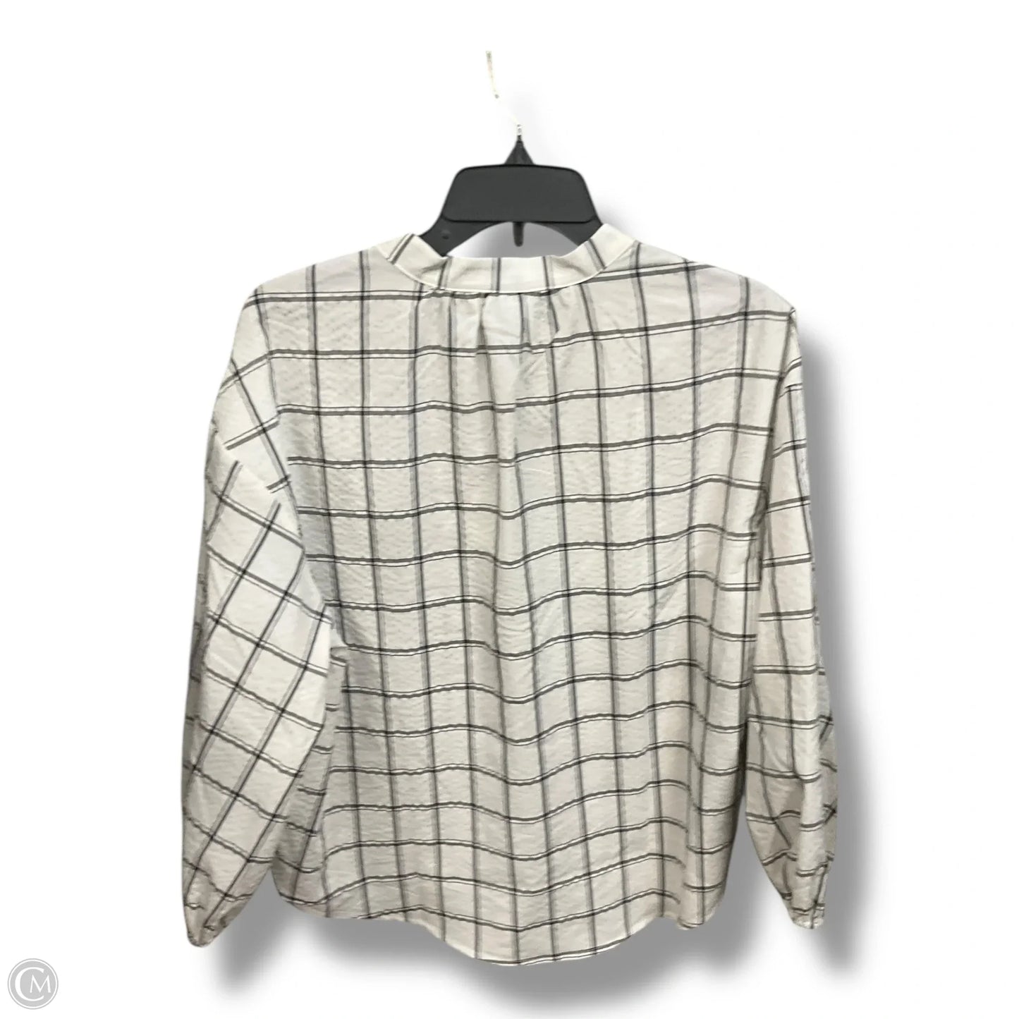 Blouse Long Sleeve By A New Day In Plaid Pattern, Size: L