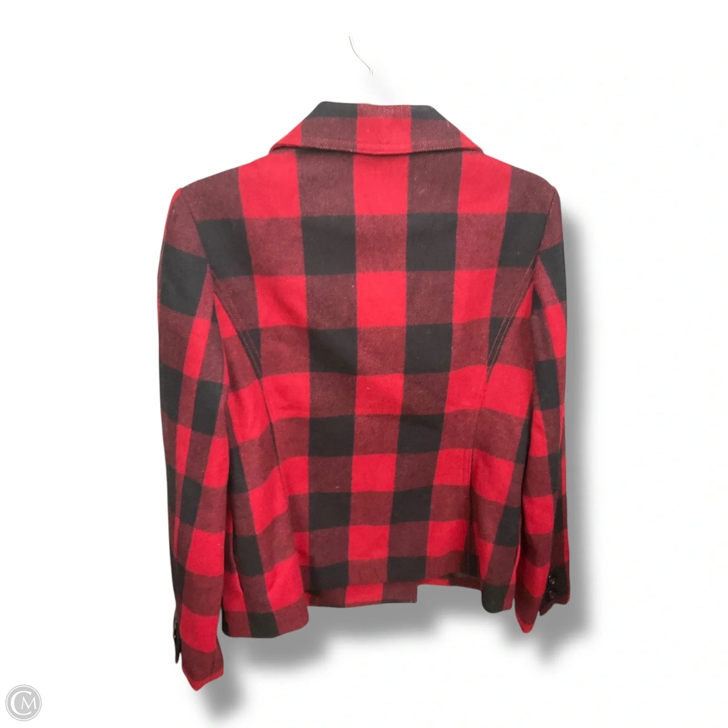 Coat Peacoat By Clothes Mentor In Plaid Pattern, Size: M