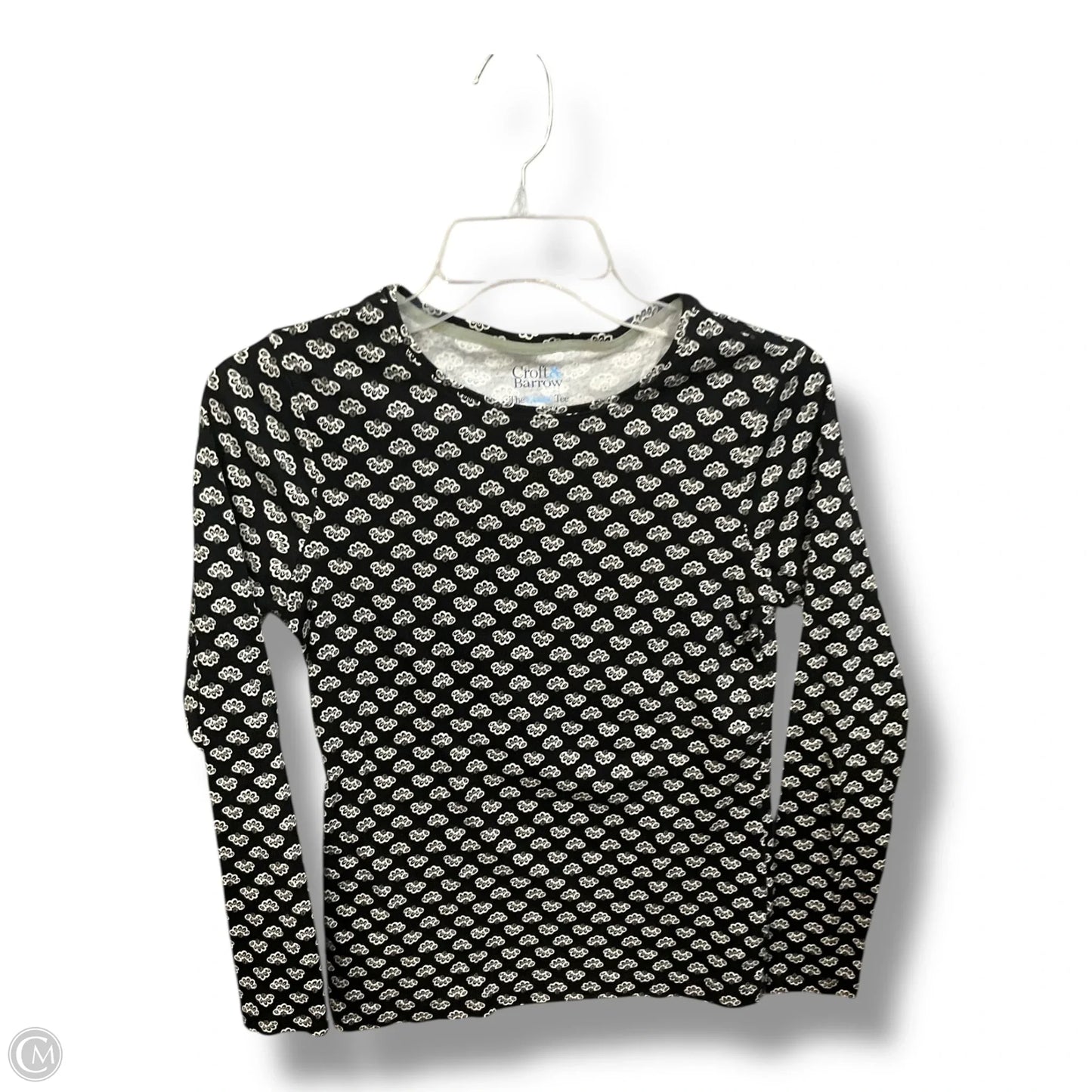 Top Long Sleeve By Croft And Barrow In Black & White, Size: Xs