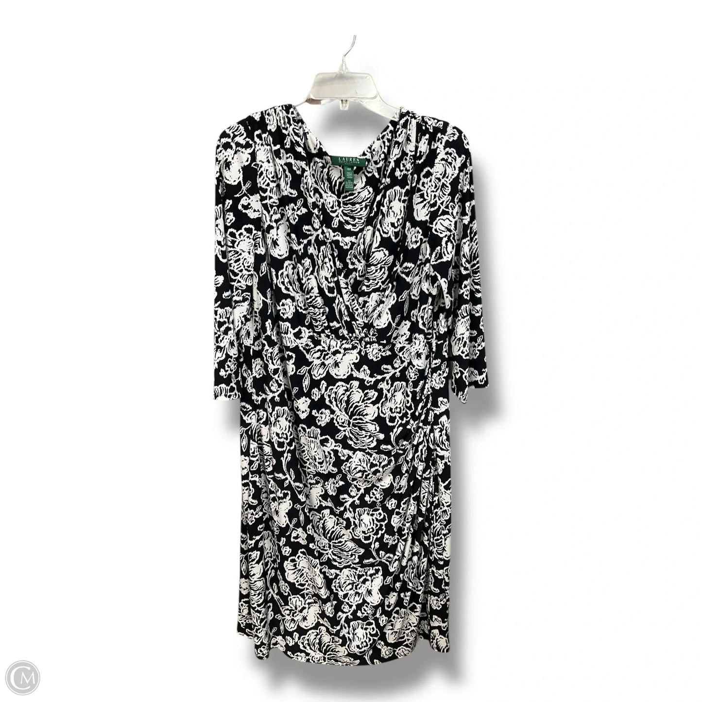 Dress Casual Midi By Lauren By Ralph Lauren In Blue & White, Size: 2x