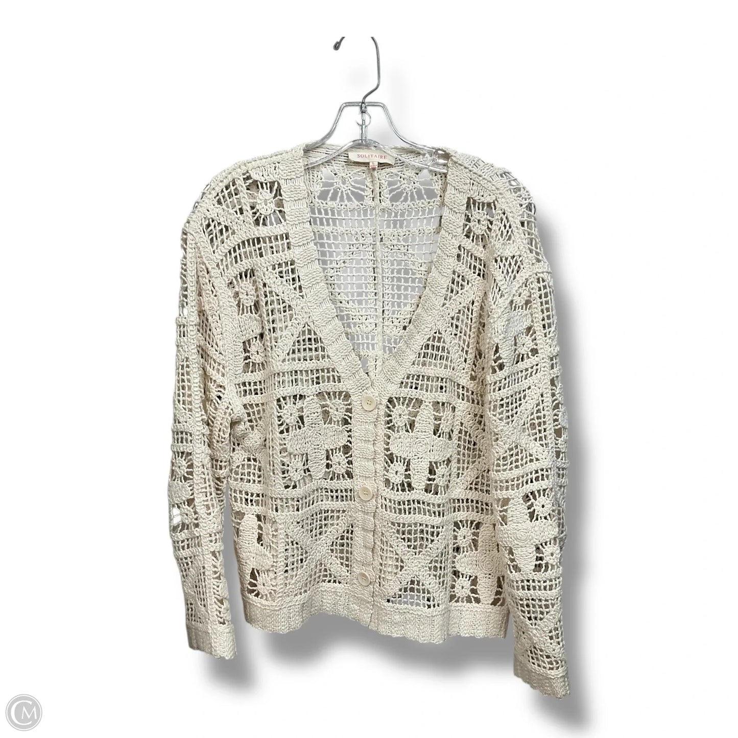 Cardigan By Solitaire In Ivory, Size: L
