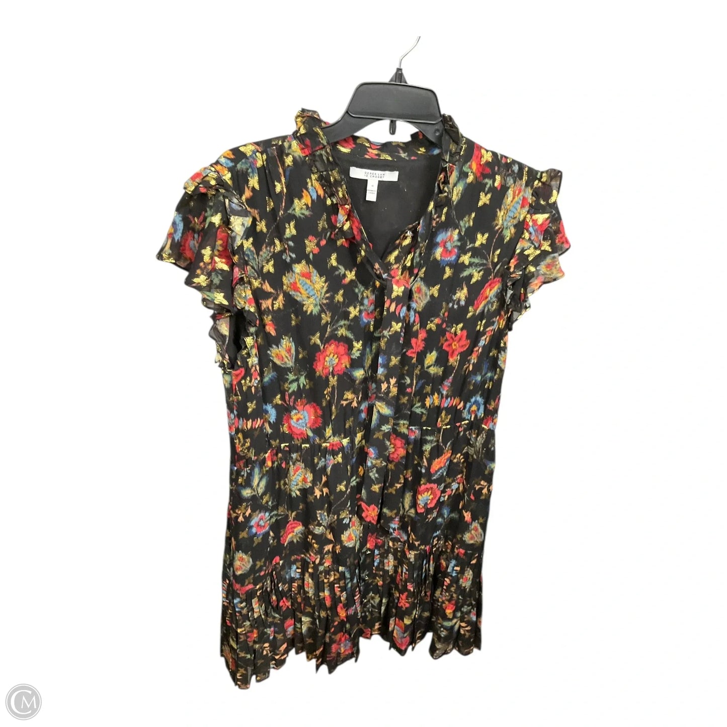 Dress Designer By Derek Lam In Black & Gold, Size: L