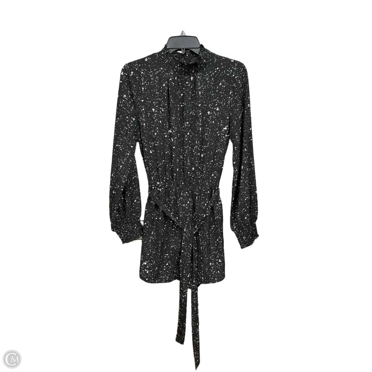 Top Long Sleeve By Fabrik In Black & White, Size: S