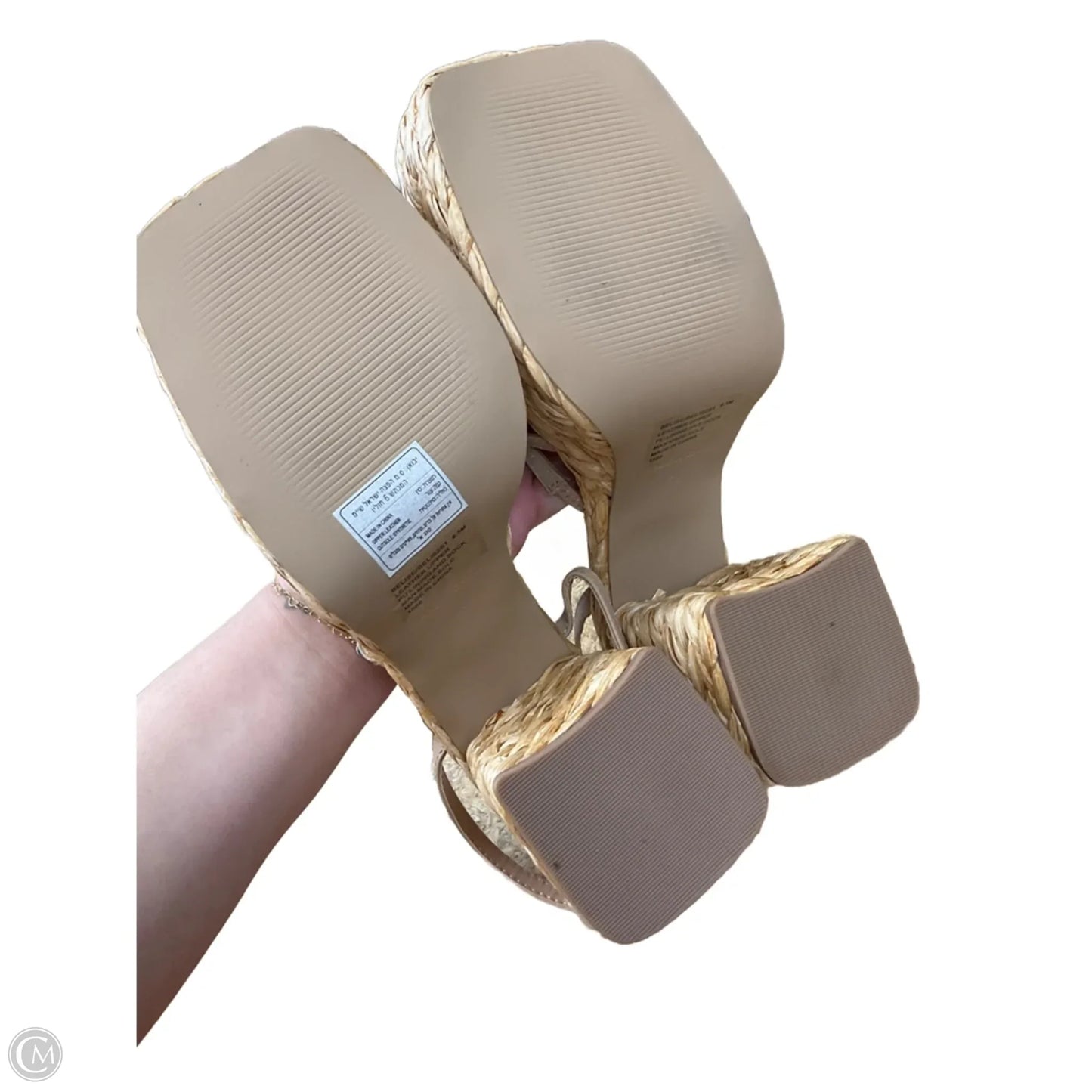 Sandals Heels Block By Steve Madden In Beige, Size: 6.5