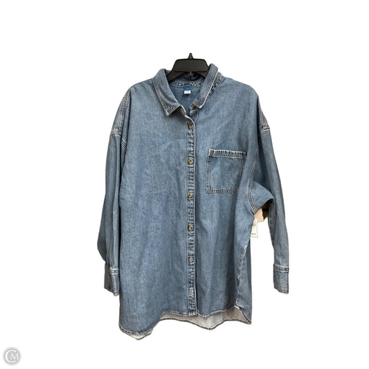 Jacket Shirt By Old Navy In Blue Denim, Size: Xxl