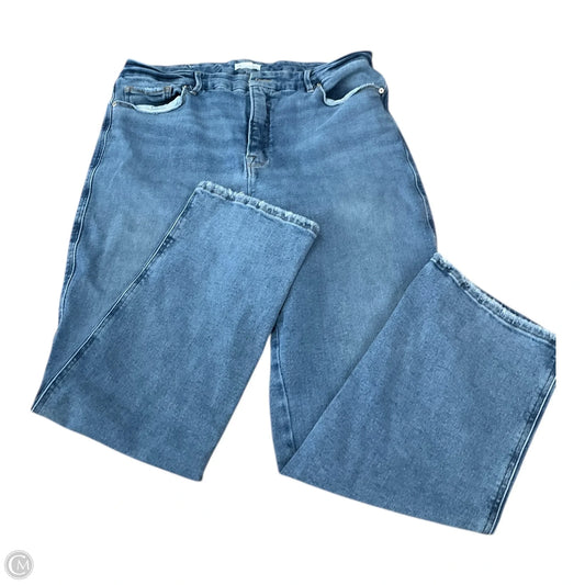 Jeans Straight By Good American In Blue Denim, Size: 18