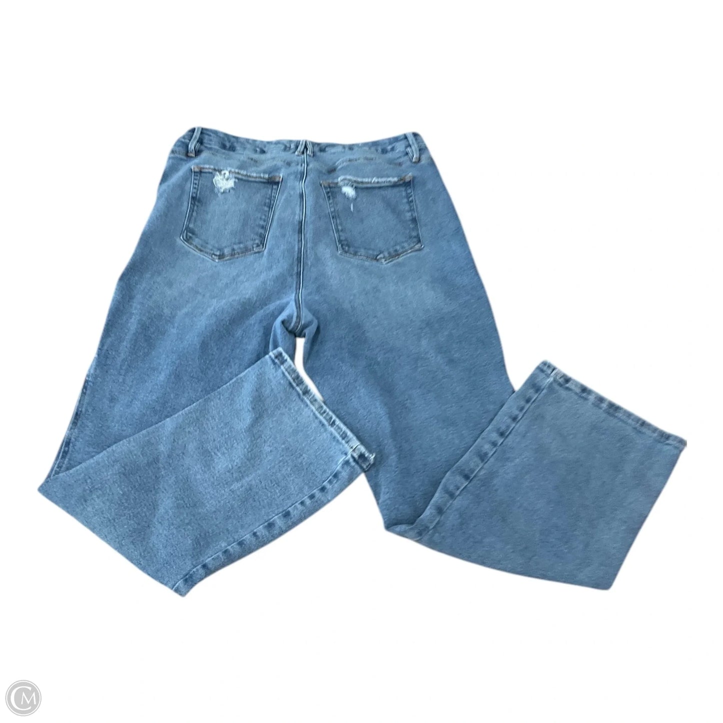 Jeans Straight By Good American In Blue Denim, Size: 18