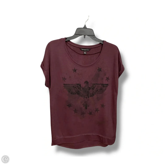 Top Short Sleeve By Rock And Republic In Maroon, Size: M
