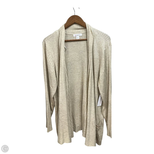Cardigan By Liz Claiborne In Beige, Size: 2x