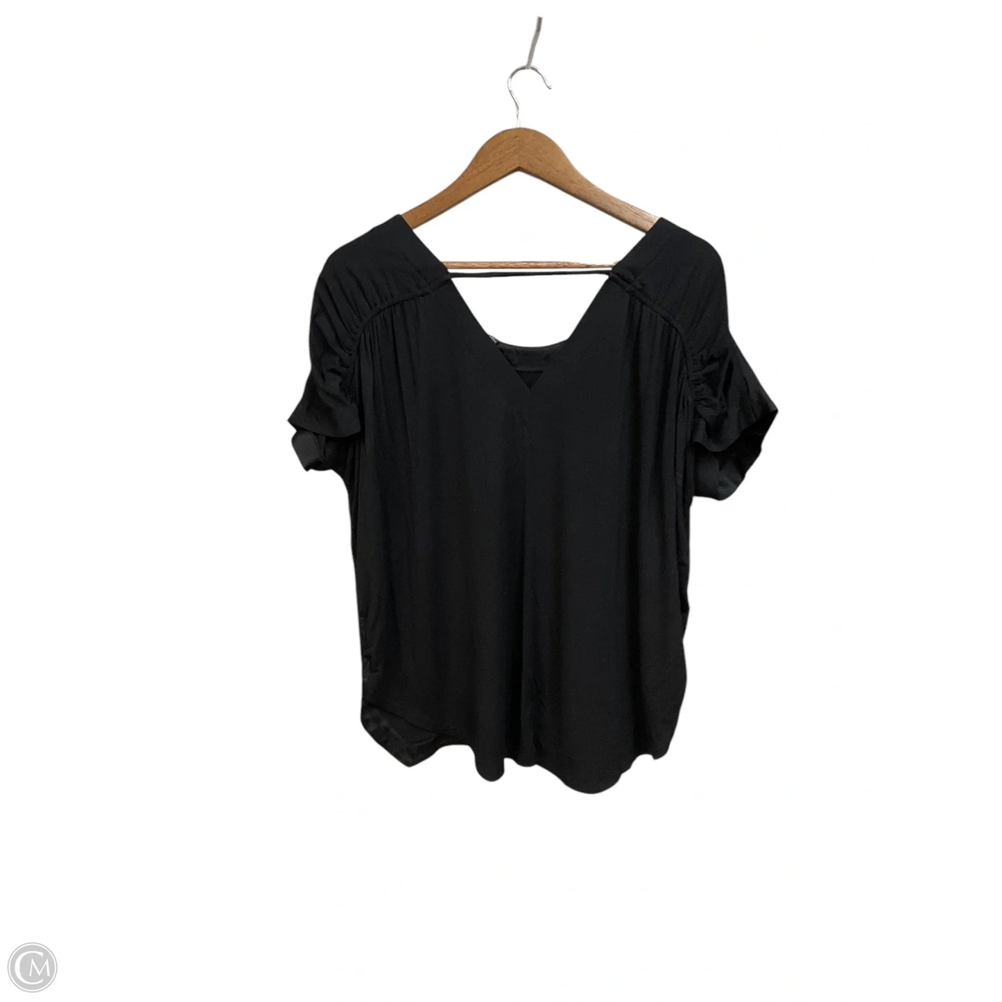 Top Short Sleeve By White House Black Market In Black, Size: M