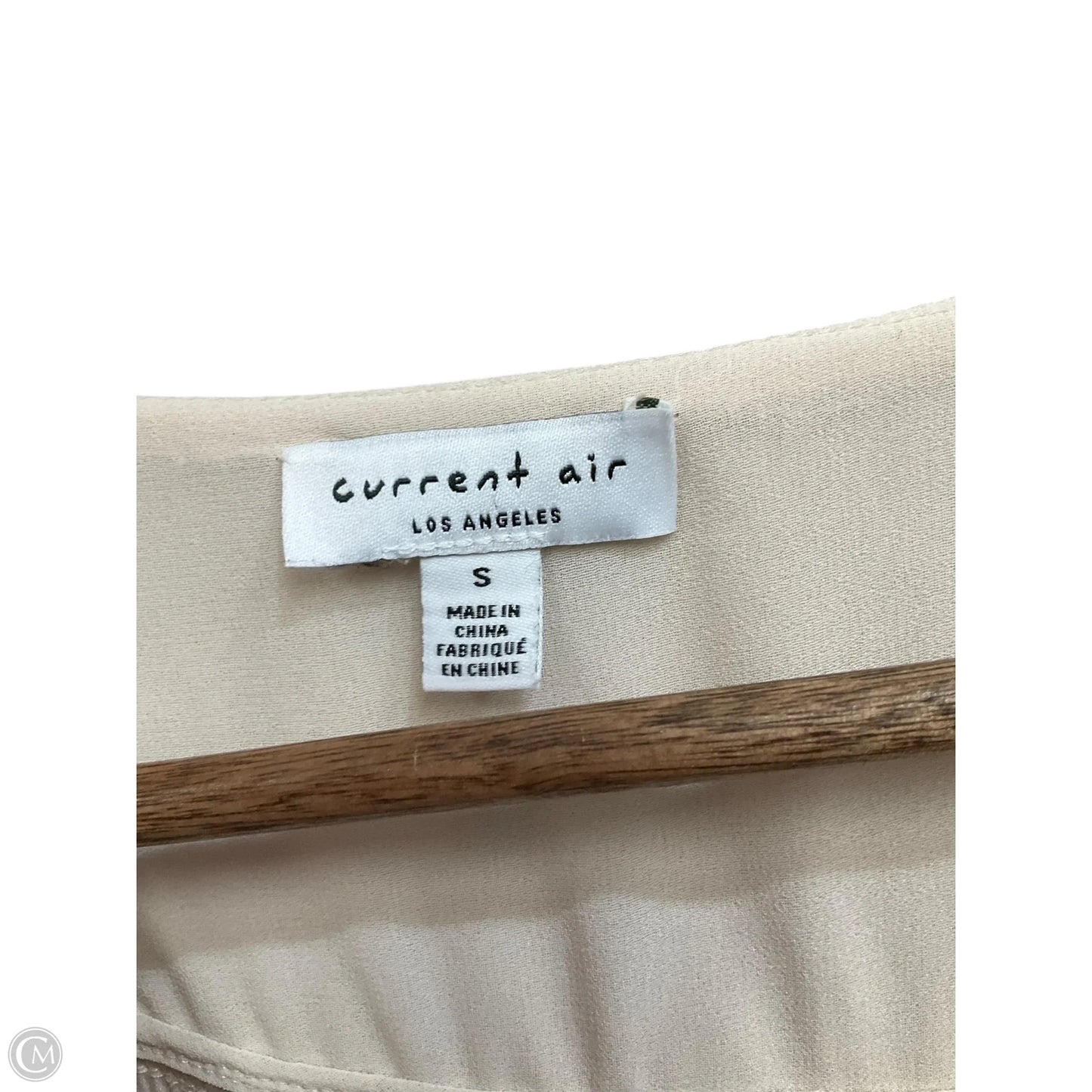 Top Short Sleeve By Current Air In Beige, Size: S