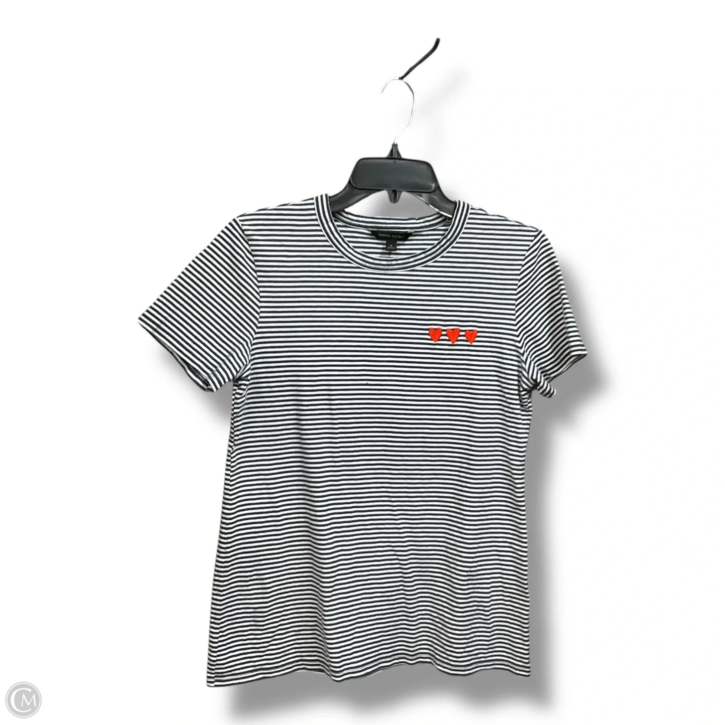 Top Short Sleeve By Banana Republic In Striped Pattern, Size: S