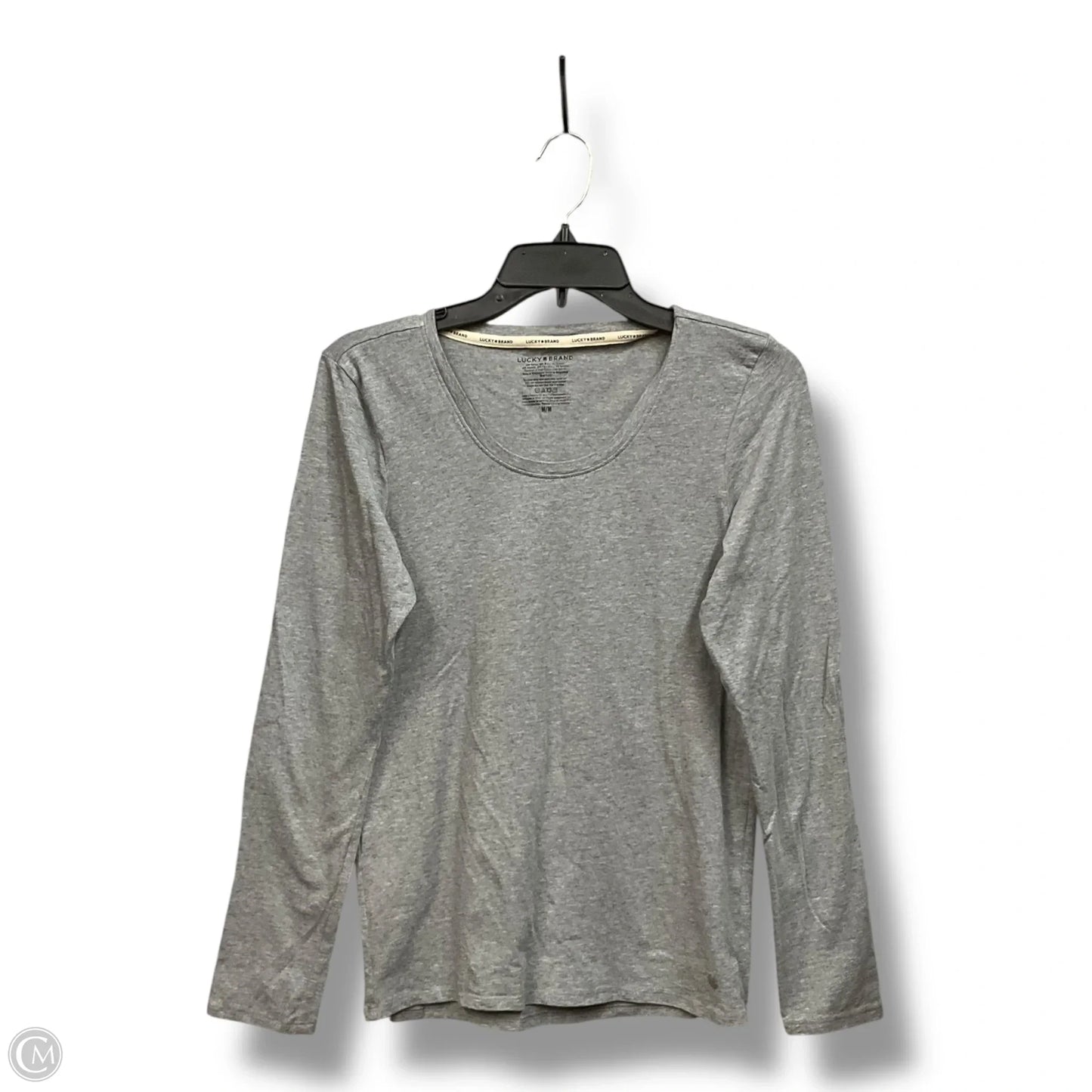 Top Long Sleeve Basic By Lucky Brand In Grey, Size: M