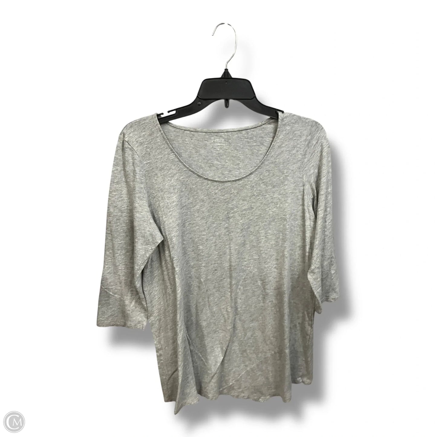 Top Long Sleeve By Talbots In Silver, Size: 1x