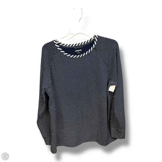 Top Long Sleeve By Lands End In Polkadot Pattern, Size: Xl