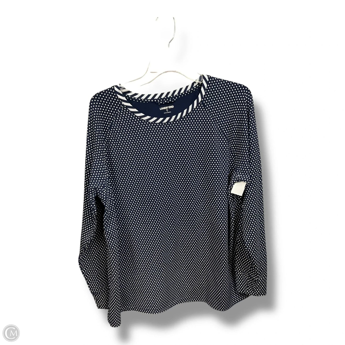 Top Long Sleeve By Lands End In Polkadot Pattern, Size: Xl
