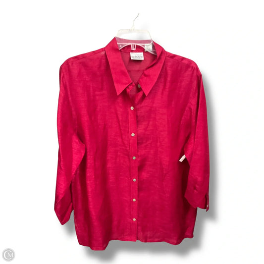 Blouse Long Sleeve By Chicos In Red, Size: L