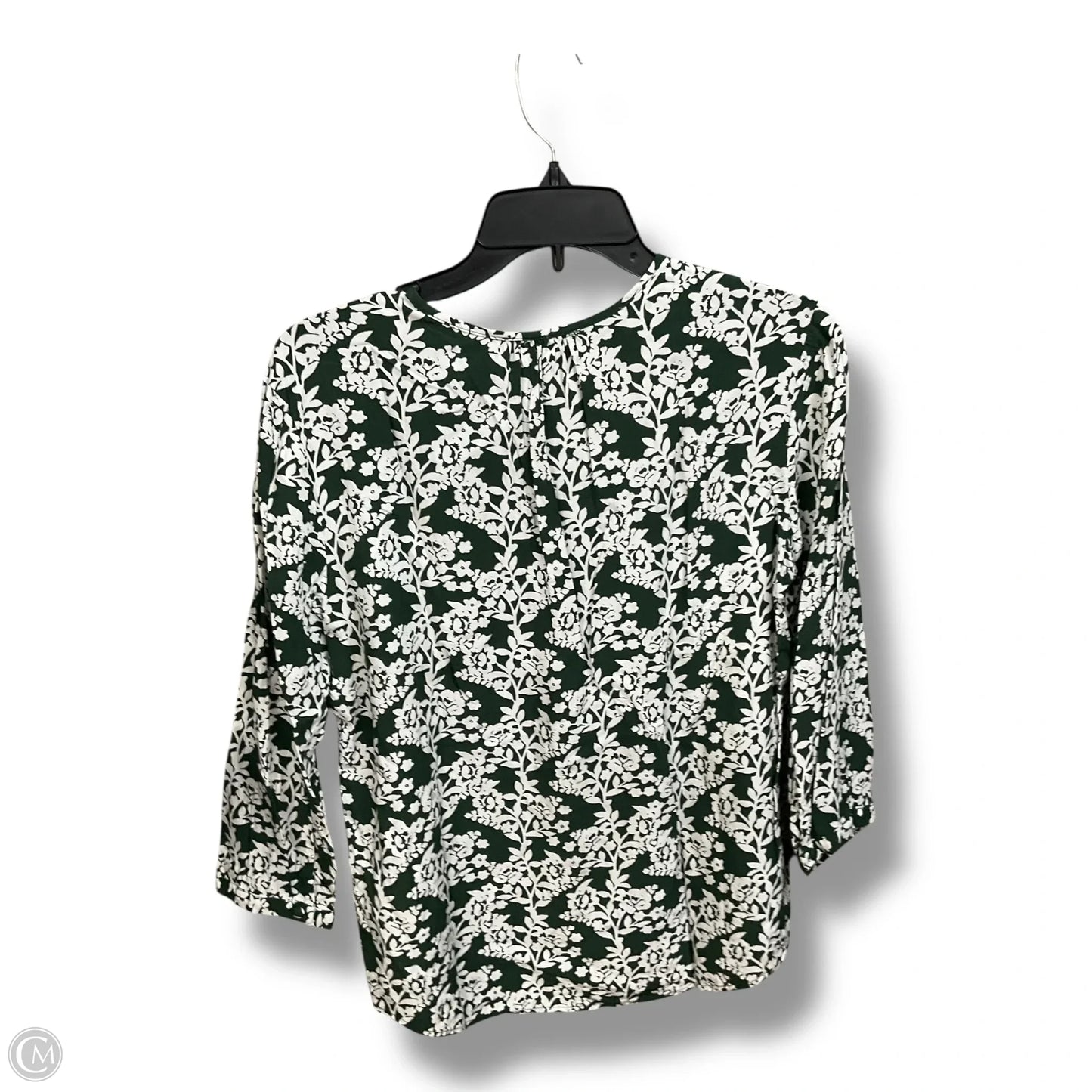 Blouse 3/4 Sleeve By Clothes Mentor In Green, Size: M