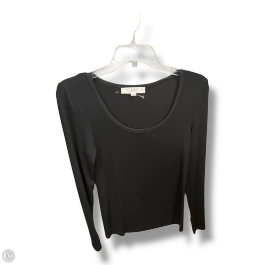 Top Long Sleeve Basic By Loft In Black, Size: S
