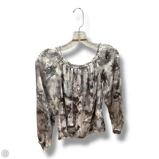 Blouse Long Sleeve By White House Black Market In Grey, Size: Xs