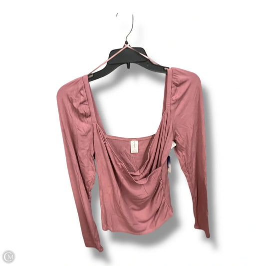 Top Long Sleeve Basic By Abound In Pink, Size: M