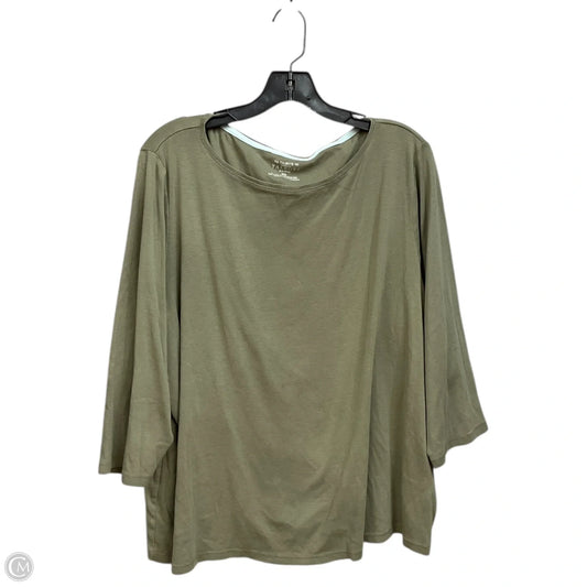 Top 3/4 Sleeve Basic By Talbots In Green, Size: 3x