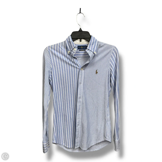 Blouse Long Sleeve By Ralph Lauren In Striped Pattern, Size: Sp