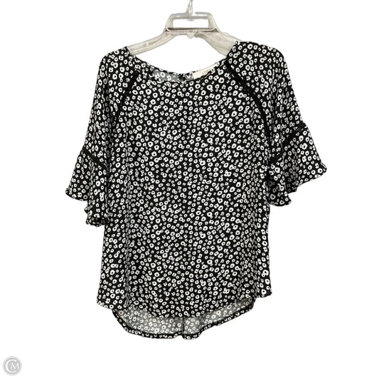 Top Short Sleeve By Loft In Floral Print, Size: M