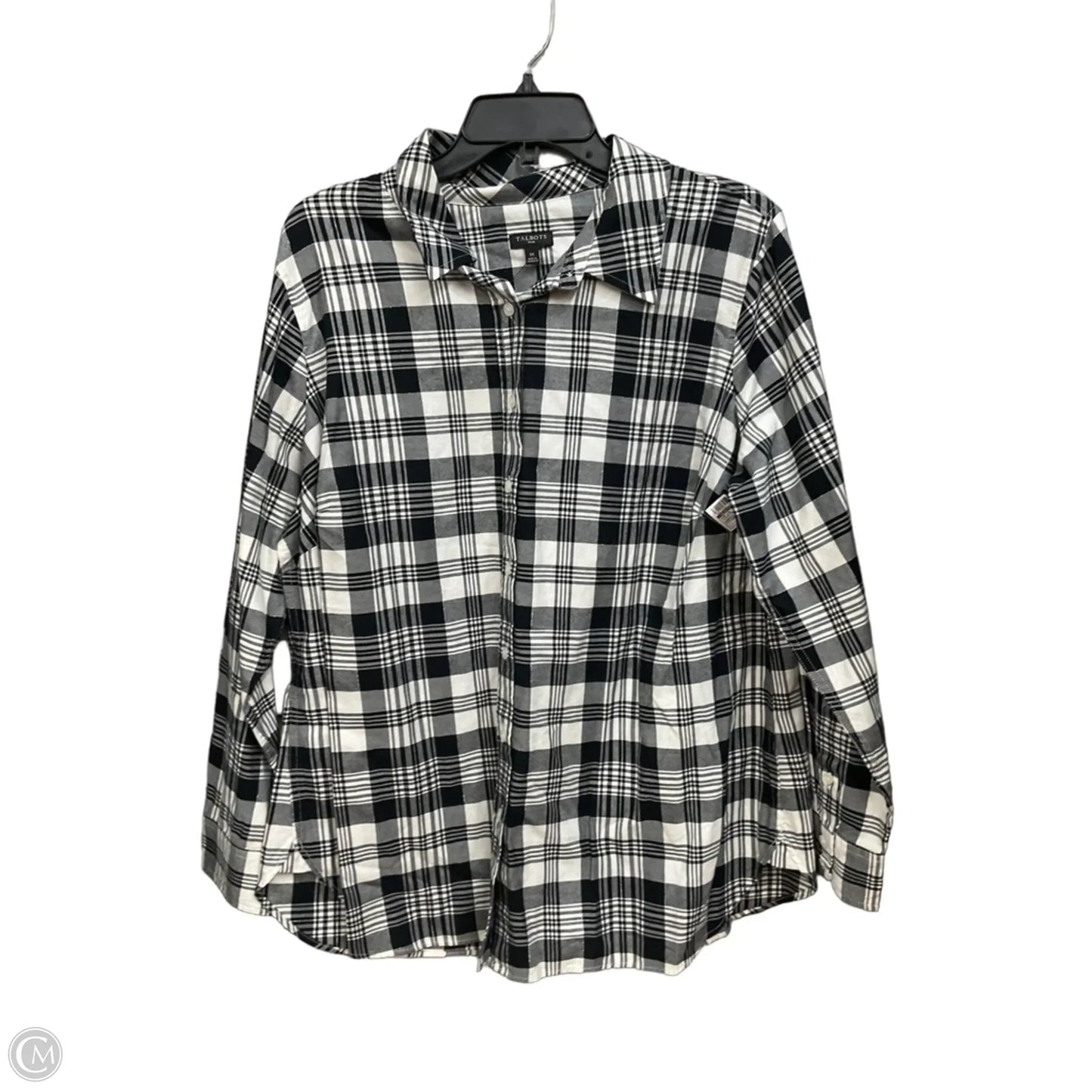 Top Long Sleeve By Talbots In Plaid Pattern, Size: 1x