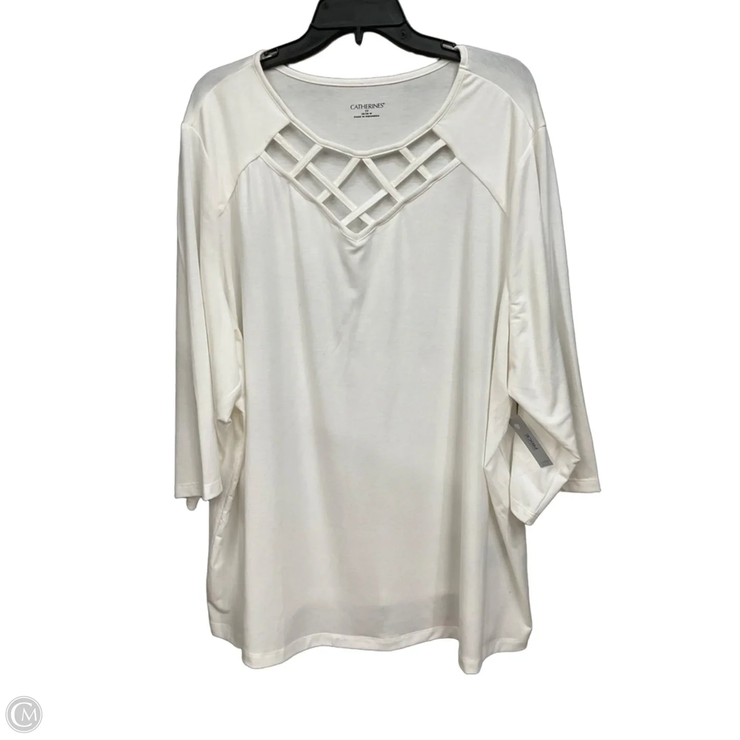 Top Long Sleeve By Catherines In White, Size: 3x