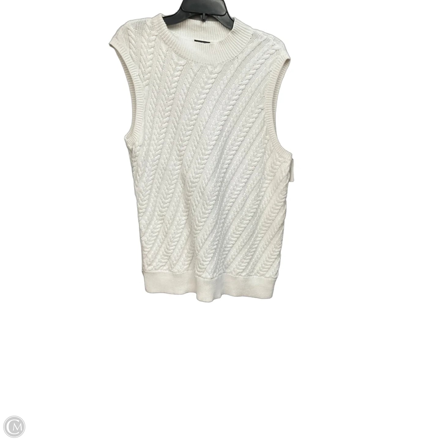 Vest Sweater By Talbots In White, Size: 2x