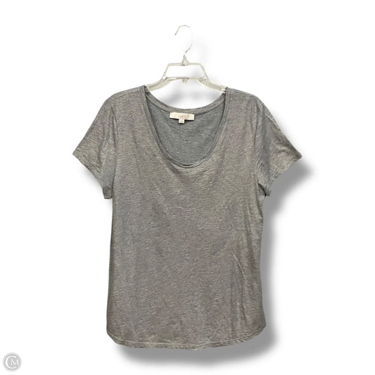 Top Short Sleeve Basic By Loft In Grey, Size: L