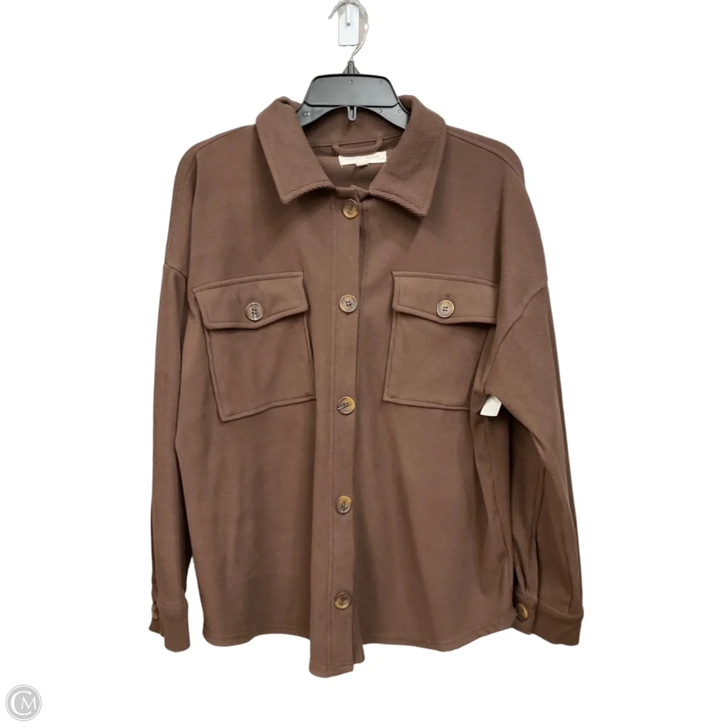 Jacket Shirt By Hippie Rose In Brown, Size: M