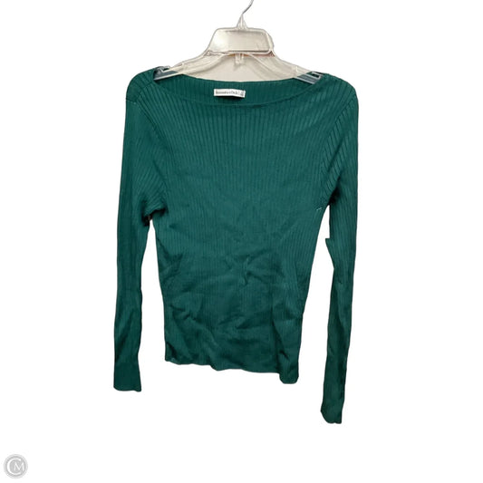 Top Long Sleeve By Abercrombie And Fitch In Green, Size: L