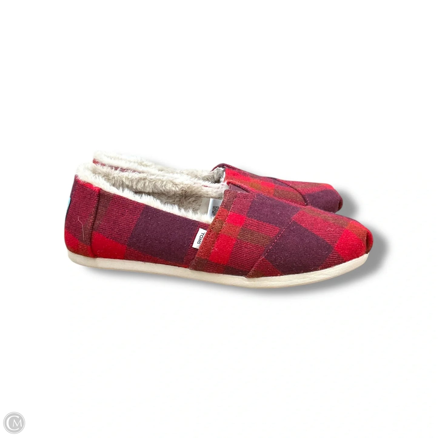 Shoes Flats By Toms In Plaid Pattern, Size: 7.5