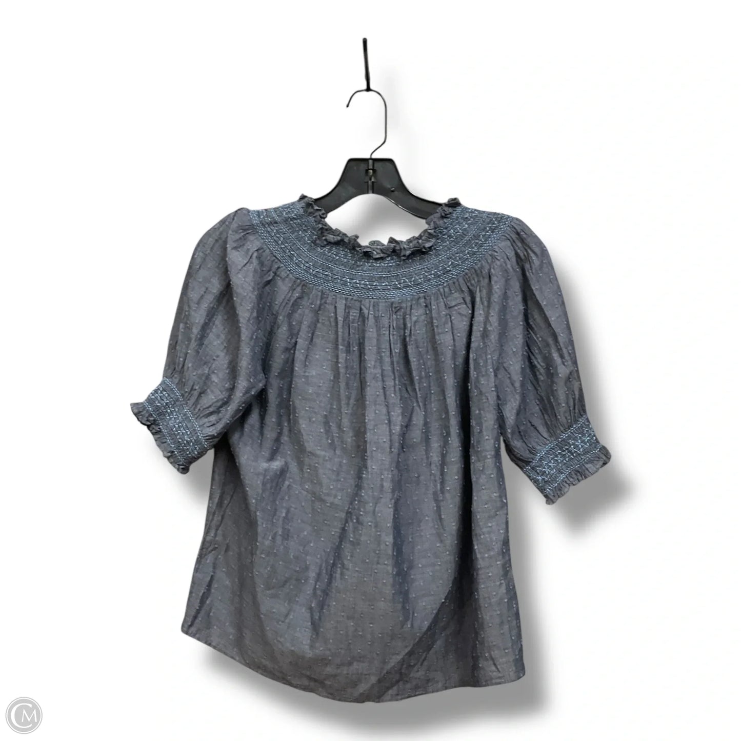 Top Short Sleeve By Loft In Blue & Brown, Size: Xs