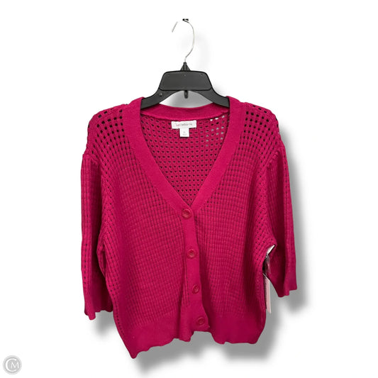 Cardigan By Liz Claiborne In Pink, Size: Xl