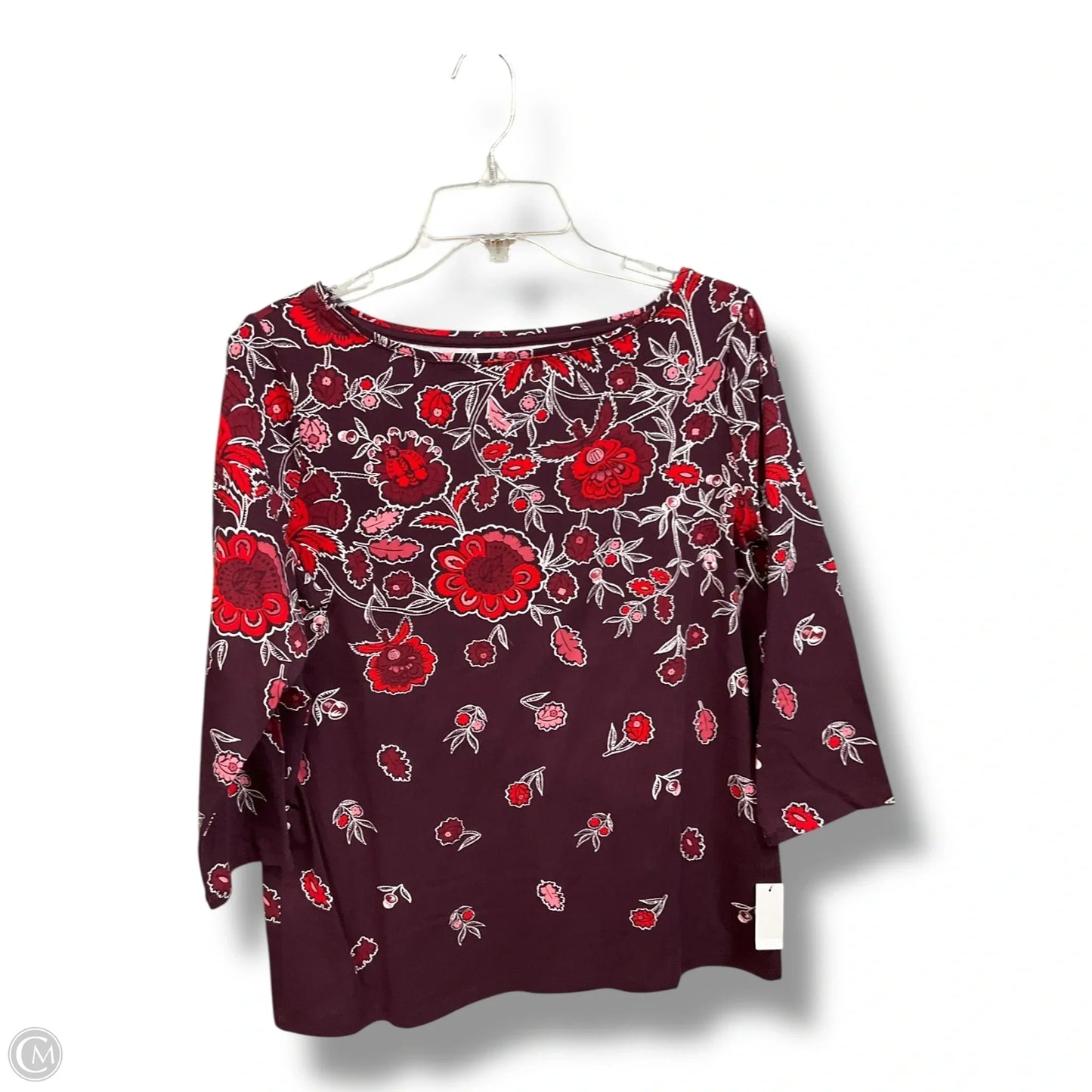 Top Long Sleeve By Talbots In Floral Print, Size: 1x