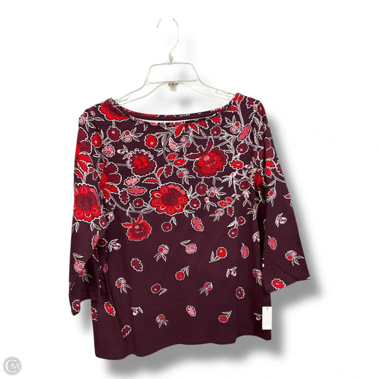 Top Long Sleeve By Talbots In Floral Print, Size: 1x