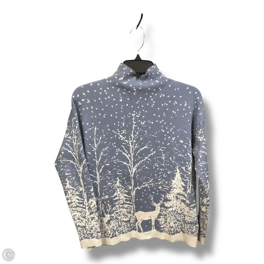 Sweater By Tahari By Arthur Levine In Blue & White, Size: Xs