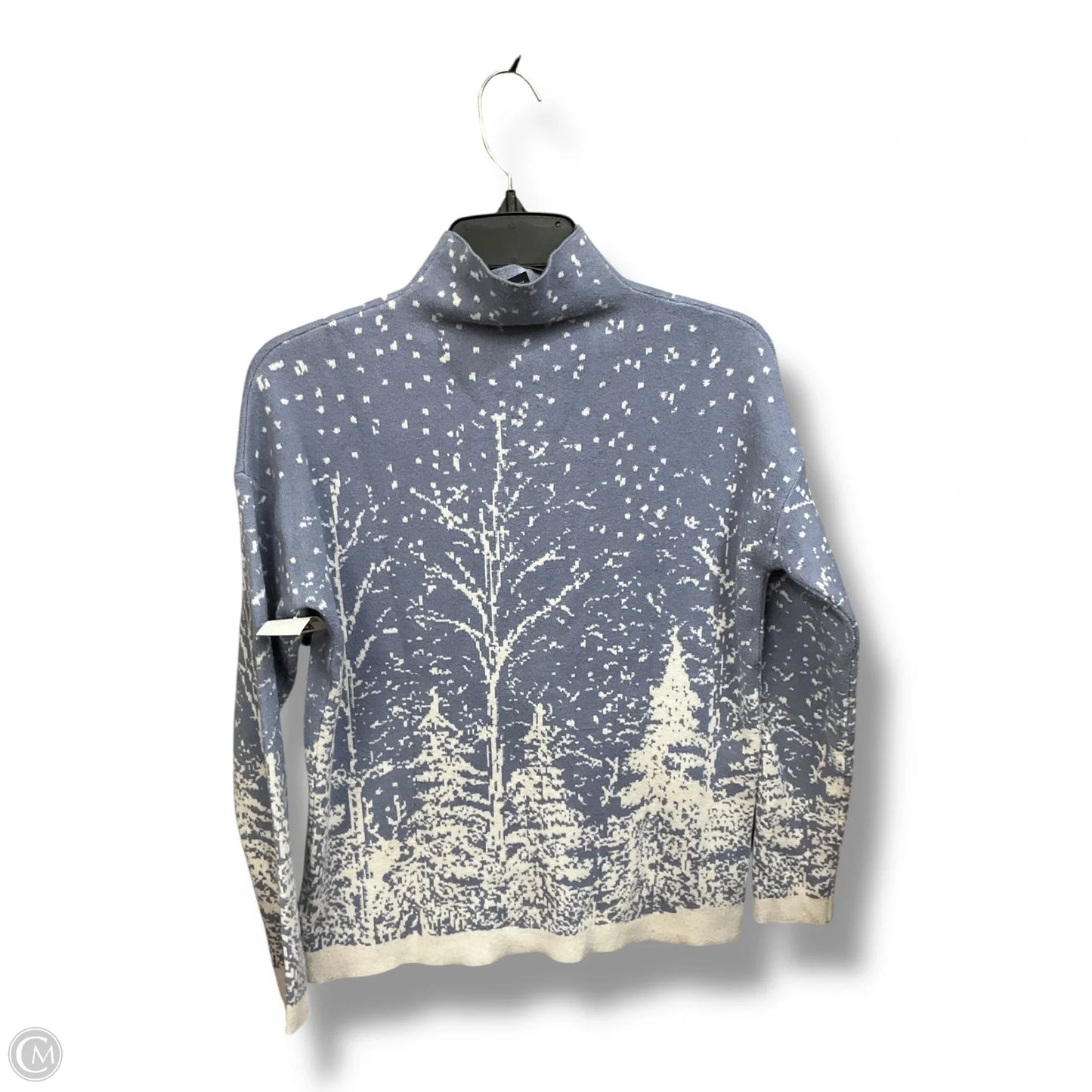 Sweater By Tahari By Arthur Levine In Blue & White, Size: Xs