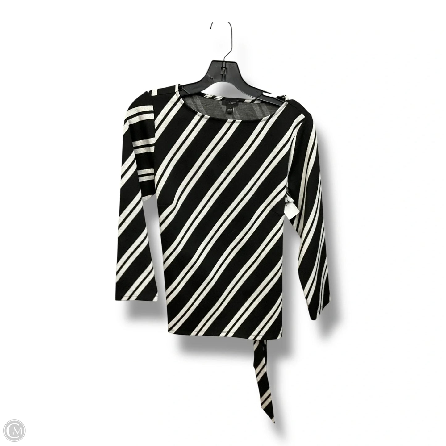 Top 3/4 Sleeve By Ann Taylor In Striped Pattern, Size: S
