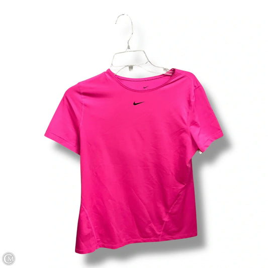 Athletic Top Short Sleeve By Nike Apparel In Pink, Size: L
