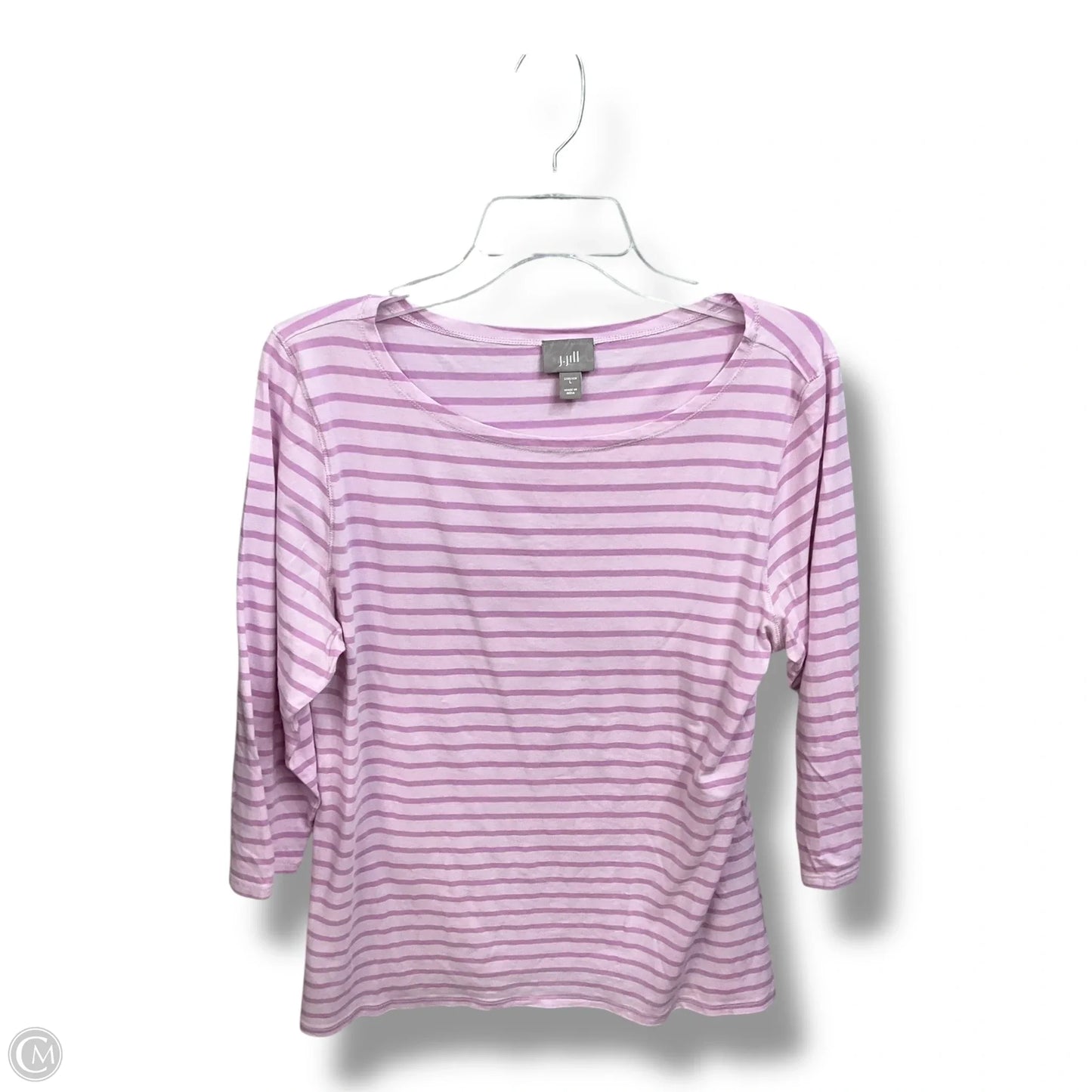 Top 3/4 Sleeve By J. Jill In Striped Pattern, Size: L