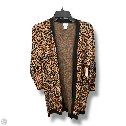 Cardigan By Chicos In Animal Print, Size: M