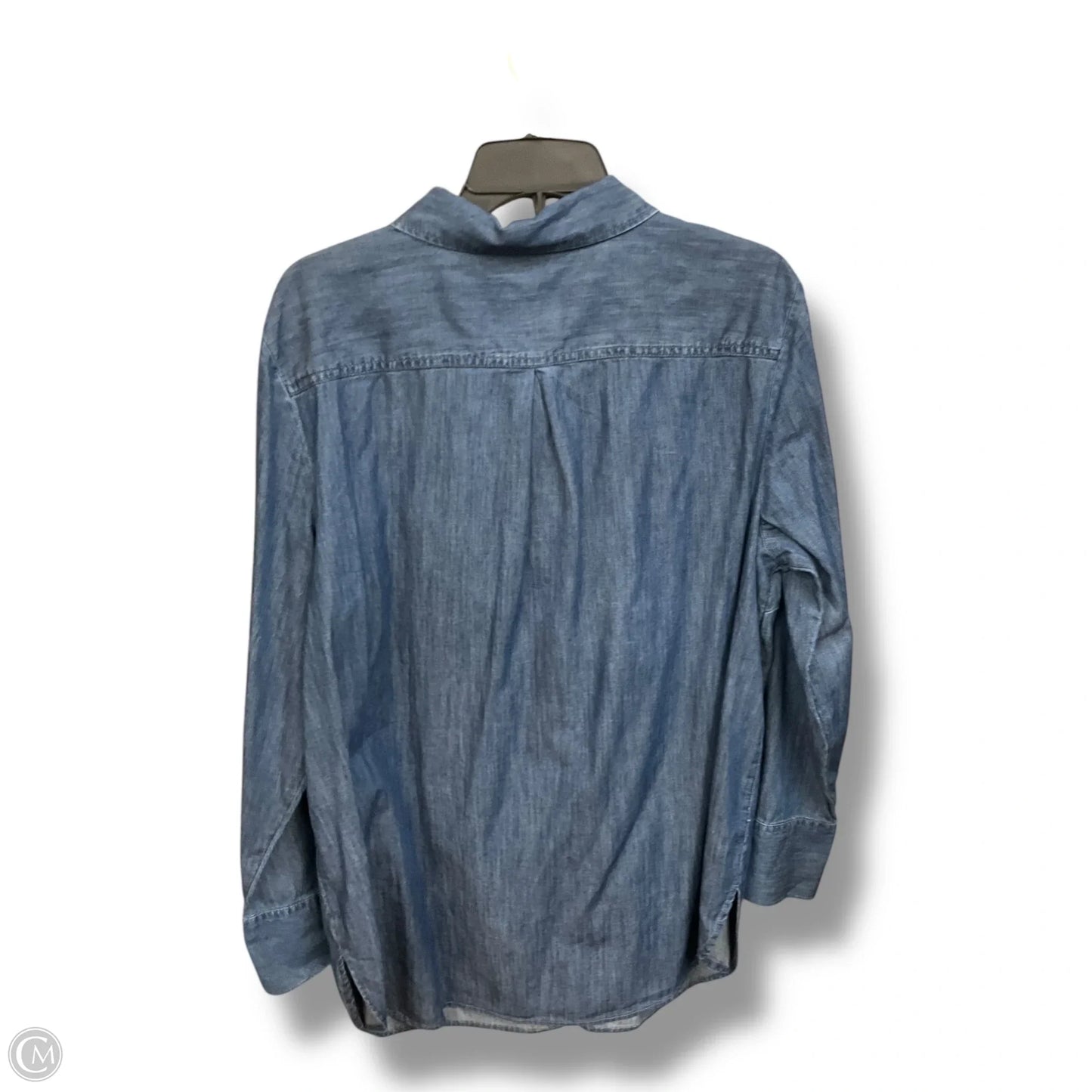 Blouse Long Sleeve By Talbots In Blue Denim, Size: Xl