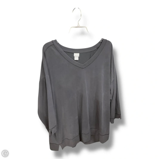 Top Long Sleeve By Chicos In Grey, Size: Xl